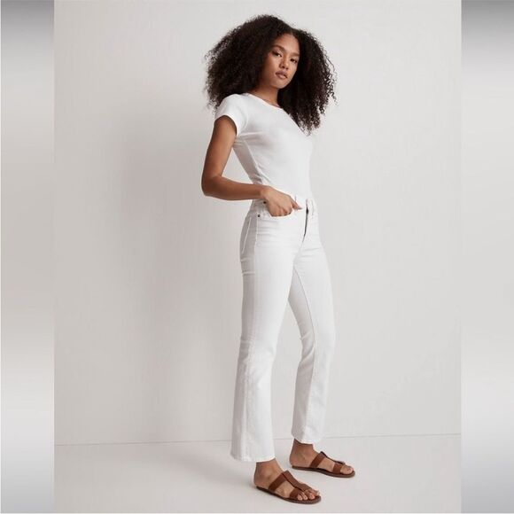 Madewell NWT Kick Out Crop Jeans Size 26 in Pure White - Picture 3 of 13
